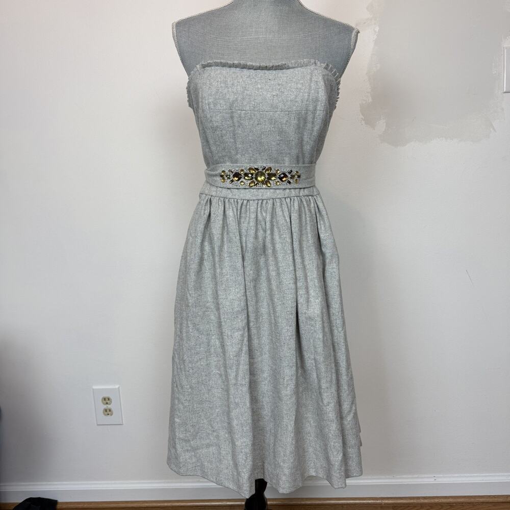 NWT Banana Republic wool blend strapless belted a line dress size 14 formal
